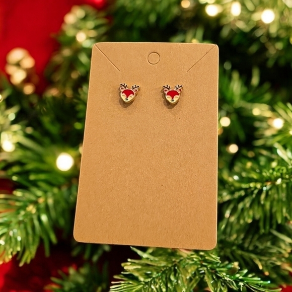 Blossom Boutique Jewelry - Mini Reindeer Festive Holiday Stud Earrings